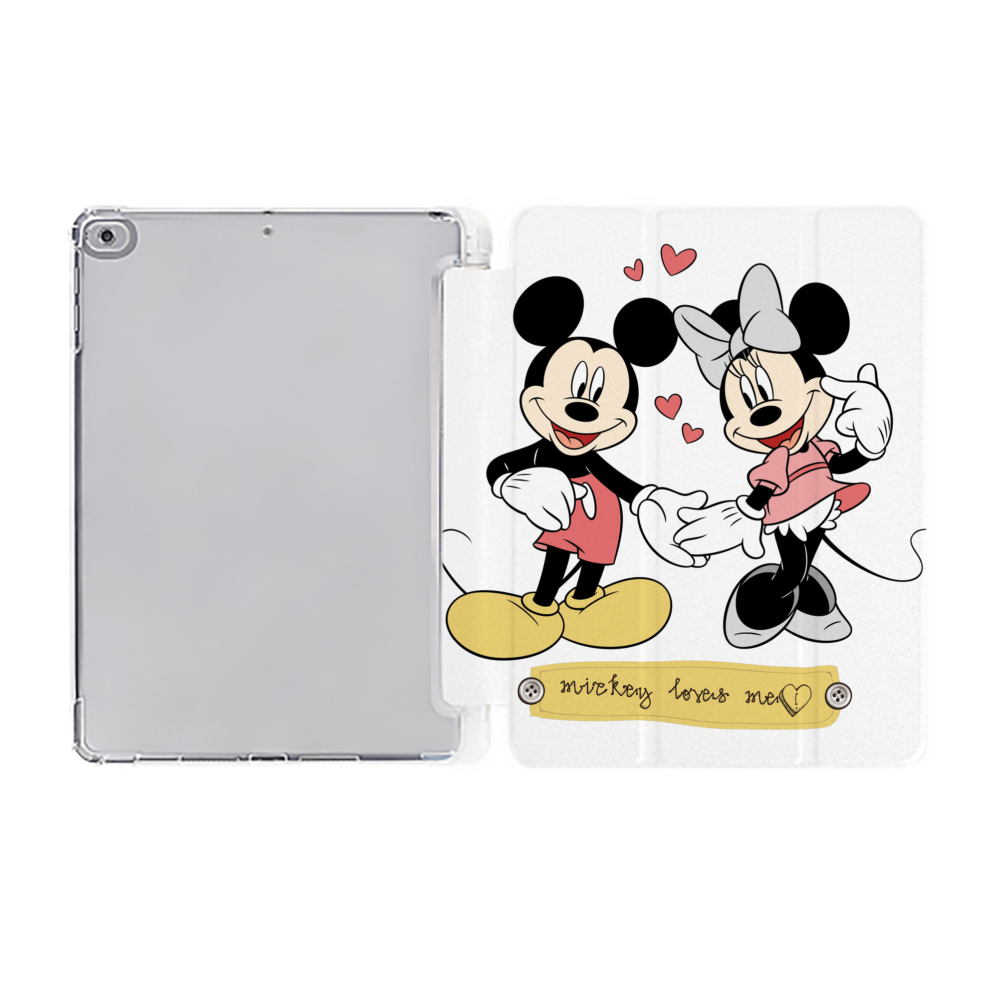（画像用） ミッキーマウス Mickey Mouse IPad ケース ペン収納付き 三つ折りスタンド PUレザー×シリコン 対応機種9.5/10.5/10.9インチ